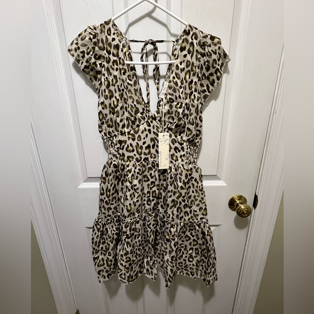 Leopard Print Dress with Tie Back